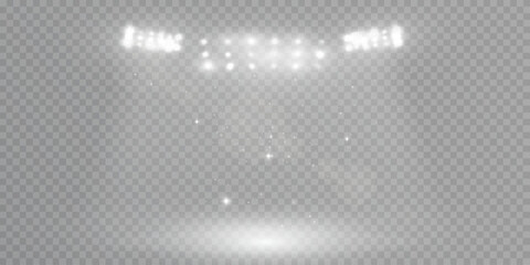 Aufkleber - Bright glow light spotlight. Vector glowing light effect with white glow rays.