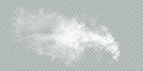Poster - Fog or smoke isolated on transparent background with special overlay effect. White vector smoke, cloudiness, fog or smog background. special overlay effect Vector	

