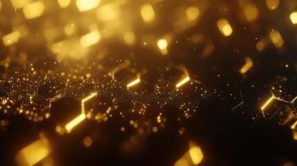 Aufkleber - A dark background lit up by many golden lights