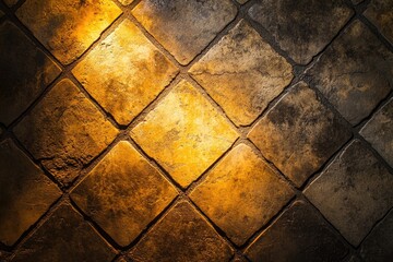 Poster - Close-up shot of a tiled floor with light shining on it, ideal for use in interior design or architecture contexts