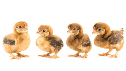Poster - Set of Brown Chickens is Displayed Showcasing Their Profiles Generative AI