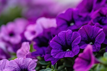 Poster - A detailed view of a group of purple flowers