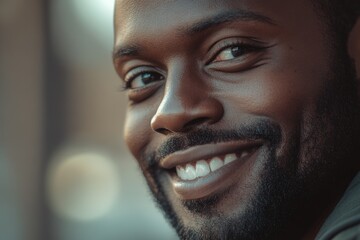 Aufkleber - Portrait of a smiling man with a beard, ideal for business or personal use