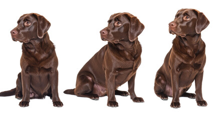 Poster - Three Brown Labrador Retrievers Isolated on Transparent Background Generative AI
