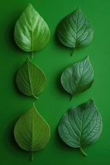 Canvas Print - A cluster of green leaves on a matching green surface, perfect for environmental or nature-themed designs