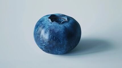 Aufkleber - A single blueberry on a white surface, perfect for food photography or as a symbol of nature
