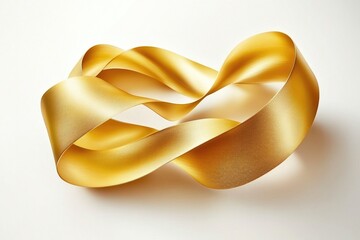 Poster - A simple and elegant design featuring a golden ribbon against a white background