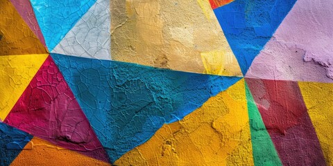Poster - Colorful street art mural on the side of a building, with bold colors and creative design