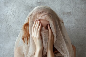 Poster - A woman concealing her identity with a veil