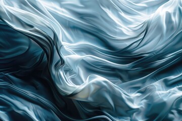 Poster - A detailed view of a blue and white cloth with intricate patterns, suitable for use in textile or fabric design