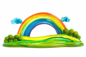 Wall Mural - A colorful rainbow-shaped object on a clean white background