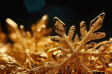 Poster - A detailed view of a delicate snowflake on a table, perfect for winter-themed designs and projects