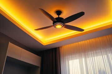 Poster - A ceiling fan installed on the ceiling of a room, providing air circulation and lighting