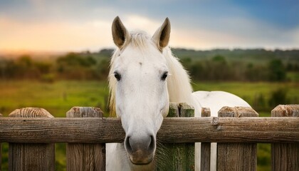 white horse mammal animal, AI generated