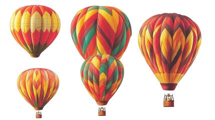 Poster - Colorful Hot Air Balloons on Transparent Background Generative AI