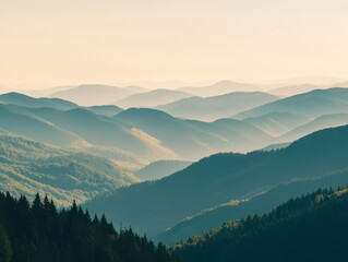 Naklejka na meble Misty Mountain Range at Dawn