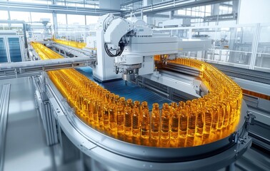 Poster - Advanced food packaging production line with robotic automation technology