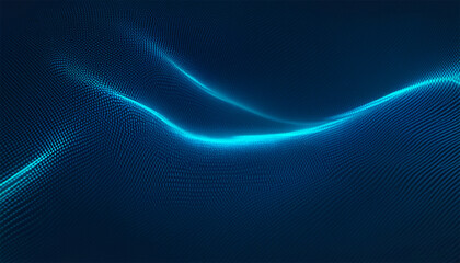Poster - beautiful abstract wave technology background with blue light digital effect corporate concept