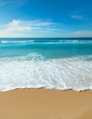 Canvas Print - Beach with white waves