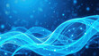 © RooftopStudioBangkok - Futuristic blue waves with glowing particles create mesmerizing visual effect, evoking sense of depth and motion in digital landscape
