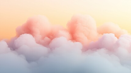 Wall Mural - a cloudy sky with a plane in flight and a yellow backdrop