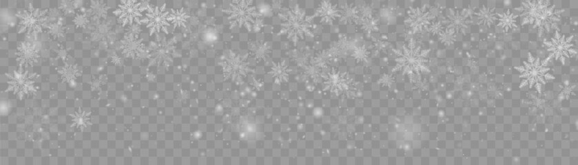 Poster - Christmas cold blizzard effect with snow. Vector texture Cold winter wind with snowflakes on transparent background.	
