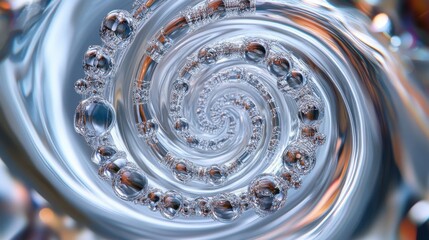 Poster - A mesmerizing spiral of clear bubbles and swirling water, creating a dynamic and ethereal visual effect.