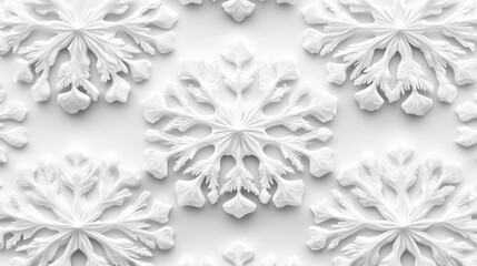 Poster - Delicate white snowflake patterns create a stunning winter-inspired backdrop.