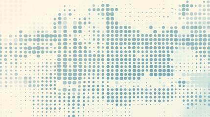 Poster - Abstract pattern with varying shades of blue dots on a soft cream background, creating a modern artistic effect.