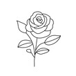 © Riva - Hand-drawn rose flower icon , Vector illustration outlines black rose ,  botany design. perfect for branding or symbol design.