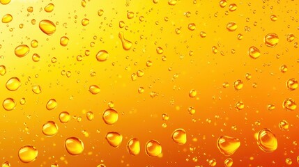 Poster - Close-up of vibrant orange background with glistening water droplets, creating a refreshing and lively atmosphere.