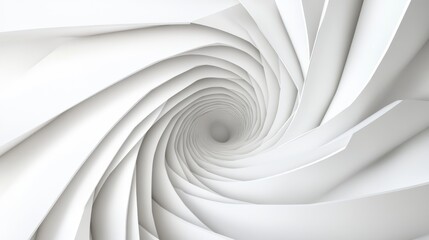 Poster - An abstract spiral design with a clean white aesthetic, creating a sense of depth and movement.