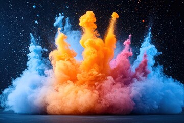 Aufkleber - Abstract Colorful Ink Explosion in Water