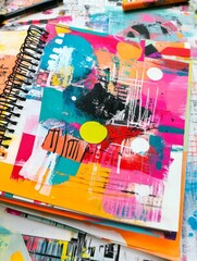 Poster - Vibrant Expression of Creativity and Joy Through Abstract Geometric Art and Doodles