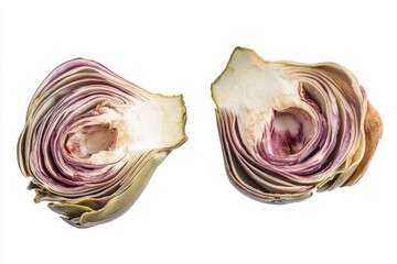 Poster - Artichoke whole and sliced isolated on white