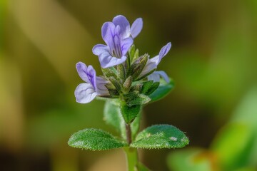 Poster - Close up of blooming wild thyme a lovely culinary and medicinal herb in a sunny field