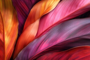 Poster - Full frame of Calathea peacock leaves or Kaempferia elegans