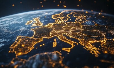 european telecommunication and data transfer networks with global internet connectivity for communic