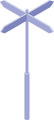 Poster - Crossroads sign post showing four different directions, isometric icon