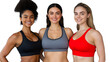© GMZ - Group of athletic women in sportswear, transparent background
