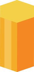 Poster - Orange hexagonal prism showcasing modern abstract art and geometric design principles