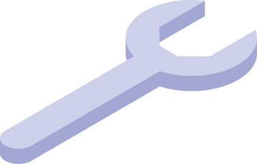 Poster - light purple wrench isolated on white background, representing fixing, maintenance, and repair in an