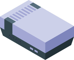 Poster - Isometric view of a vintage game console, evoking memories of classic gaming and entertainment
