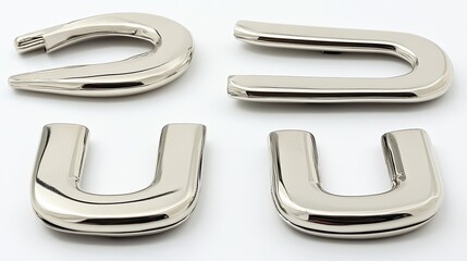 Poster - Silver U-shaped Metal Pieces Generative AI