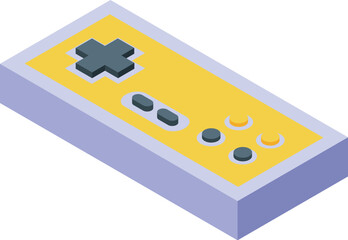 Poster - Isometric view of a vintage gamepad controller, evoking nostalgia for classic gaming
