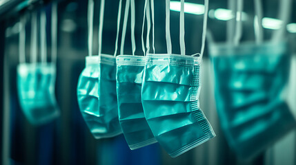 Aufkleber - An automated line of disposable medical masks makes it possible for these masks to respond to a coronavirus outbreak around-the-clock as the new coronavirus pneumonia spreads throughout the world