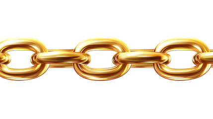 Poster - a gold necklace chain isolated on a white background, depicted in vector format