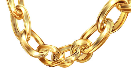 Poster - a gold necklace chain isolated on a white background, depicted in vector format