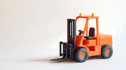 Poster - An orange forklift isolated on a white background