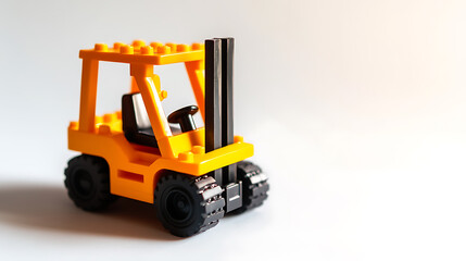 Poster - An orange forklift isolated on a white background